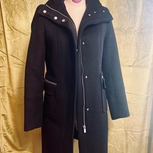 flattering classy long black winter coat
